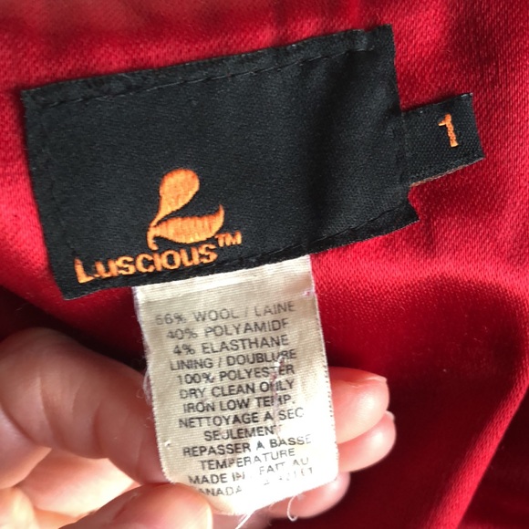 Red Winter Wool Coat with Hood - Picture 14 of 14